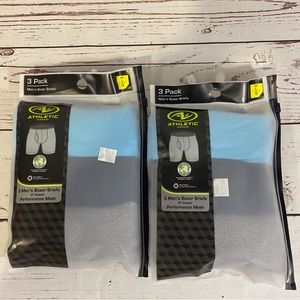 2 New Packs Of 3 Men's Large Athletic Works Boxer Briefs Underwear